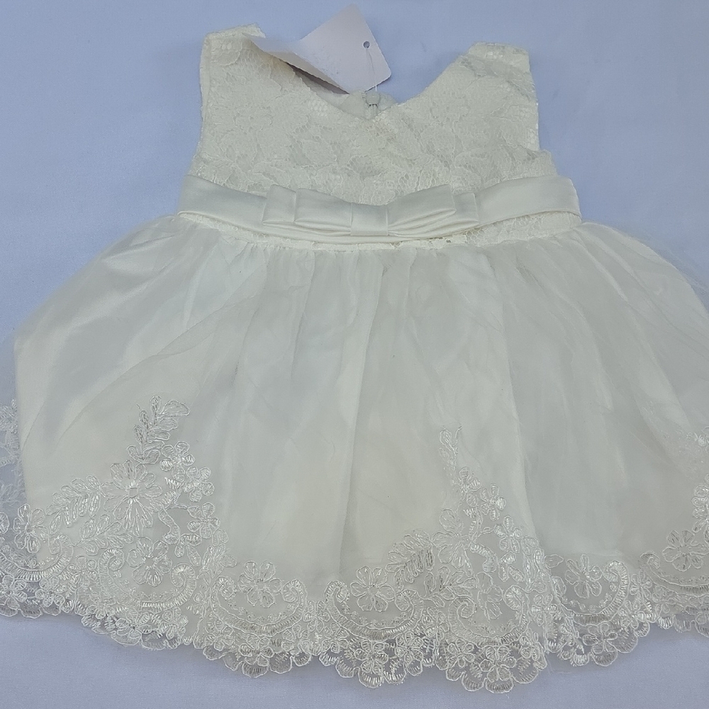 Source Unknown Cream Lace Formal Kids Dress